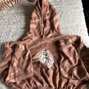 Darc sport Rust Camo Hoodie with Wolf Graphic cropped